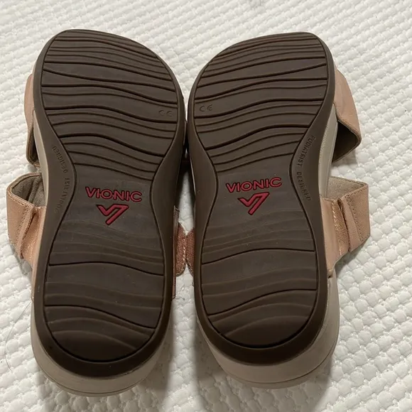 Vionic Pacific Kyla Shoe Rose Gold 8W Slide On Adjustable podiatrist designed