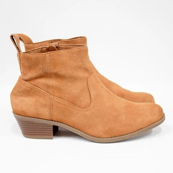 Vionic Shoes Women’s 8 Toffee Brown Ankle Booties Suede Leather Water Resistant