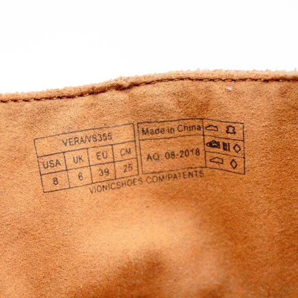 Vionic Shoes Women’s 8 Toffee Brown Ankle Booties Suede Leather Water Resistant