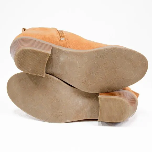 Vionic Shoes Women’s 8 Toffee Brown Ankle Booties Suede Leather Water Resistant