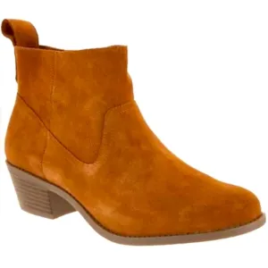 Vionic Shoes Women’s 8 Toffee Brown Ankle Booties Suede Leather Water Resistant