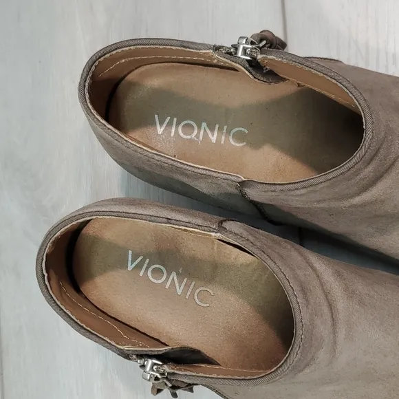 Vionic Women Serena Comfort Ankle Leather Booties shoes sz 6