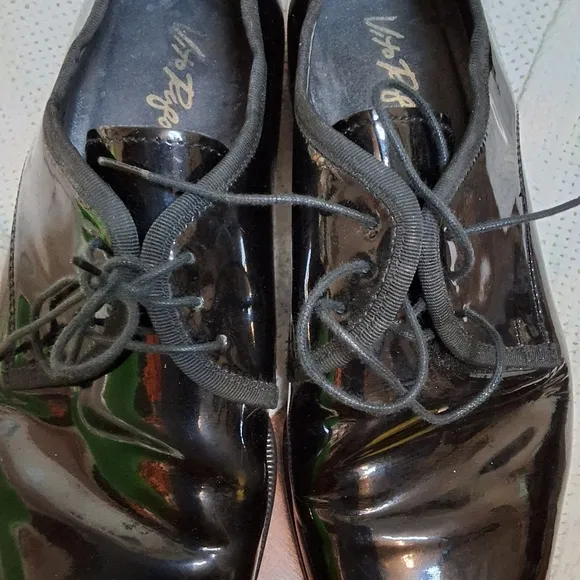 Vito Rufalo Black patent Oxford dress shoes 9