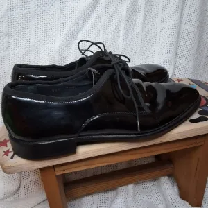 Vito Rufalo Black patent Oxford dress shoes 9