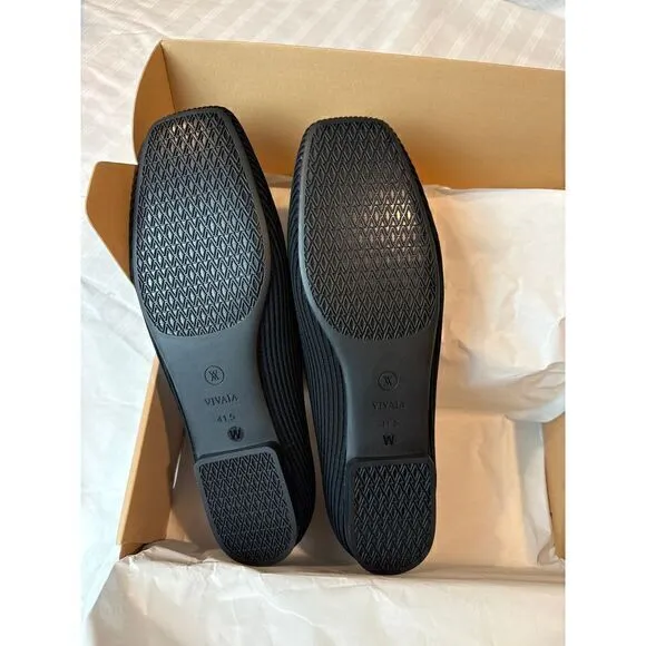 VIVAIA Square-Toe V-Cut Flats (Margot 2.0) Size EUR 41.5 W‎ US 10 W