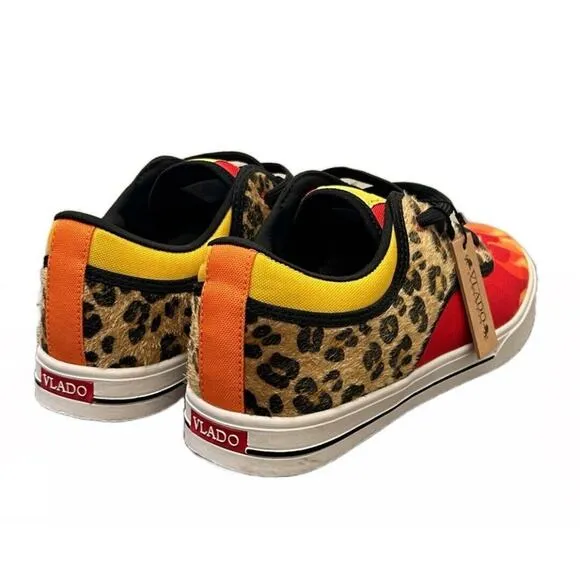 Vlado Spectro 3 Limited Edition‎ Flames &amp; Cheetah Rare Men's Shoes Size 8 NWT