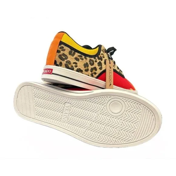 Vlado Spectro 3 Limited Edition‎ Flames &amp; Cheetah Rare Men's Shoes Size 8 NWT
