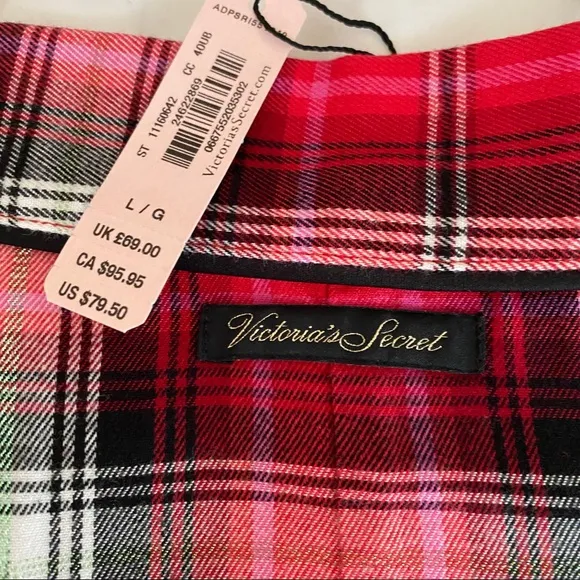 Vs flannel romper vs faux fur slippers &amp; bag plaid