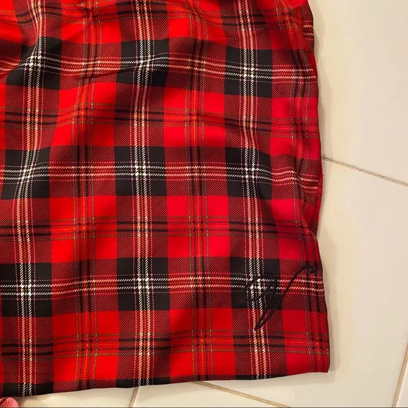 Vs flannel romper vs faux fur slippers &amp; bag plaid