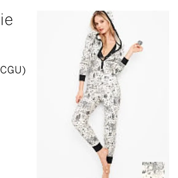 VS POMPOM THERMAL ONESIE VS PINK FAUX FUR SLIPPER