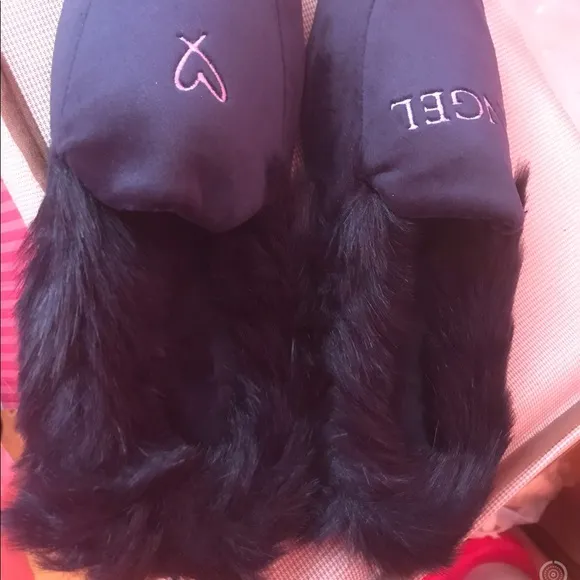 VS SHORT ROBE SHERPA LINED RARE SZ XS SM VS LOGO SLIPPERS NAVY SZ M