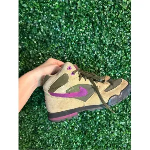 VTG 90s Womens Nike ACG Hiking Trail Brown Suede Purple Boots Shoes US Size 8.5