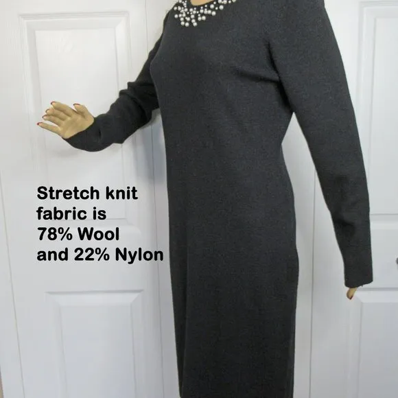 VTG Andrea Jovine never worn Black Knit Dress, Neiman Marcus original paper tag