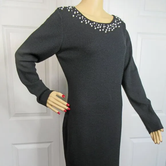 VTG Andrea Jovine never worn Black Knit Dress, Neiman Marcus original paper tag