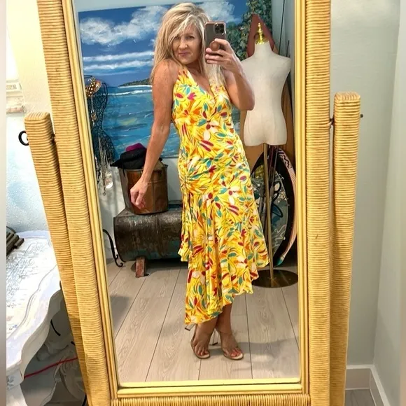 VTG GIANFRANCO FERRE’, Exclusive Luxury Italian Elegant Dress, Vibrant, Unique