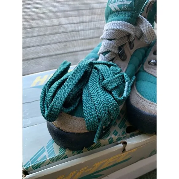 VTG  Hi-Tec Rugged Outdoor Hiking Boots Women's Size 7 Teal/Gray