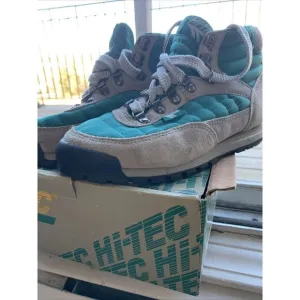 VTG  Hi-Tec Rugged Outdoor Hiking Boots Women's Size 7 Teal/Gray