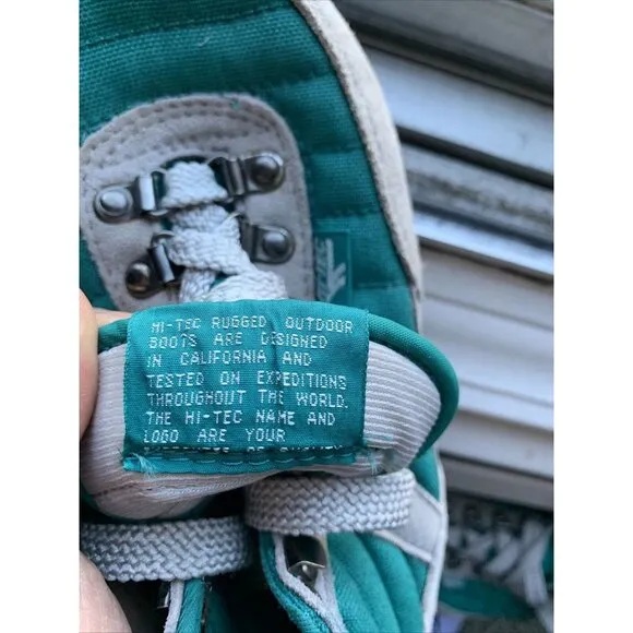 VTG  Hi-Tec Rugged Outdoor Hiking Boots Women's Size 7 Teal/Gray