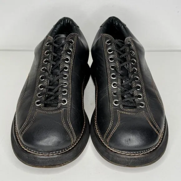 VTG Y2K HYDE Shoes Mens Size 11 Black Leather Laced Bowling Shoes Grunge Goth