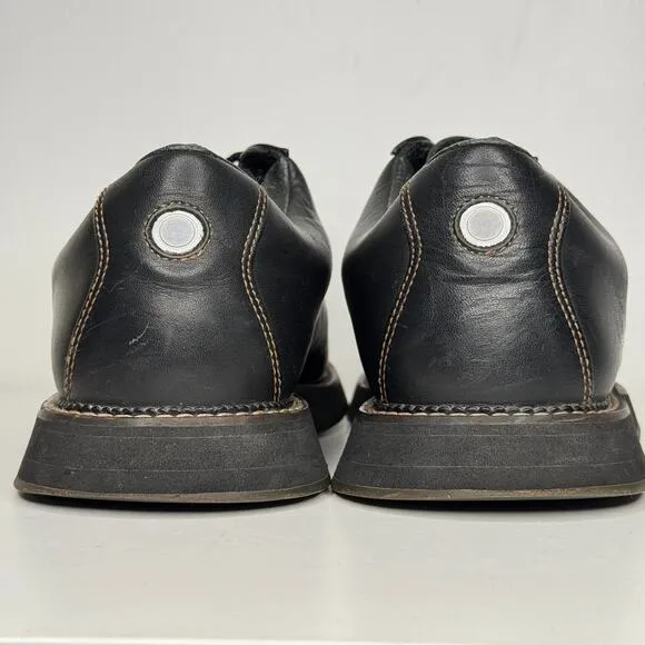 VTG Y2K HYDE Shoes Mens Size 11 Black Leather Laced Bowling Shoes Grunge Goth