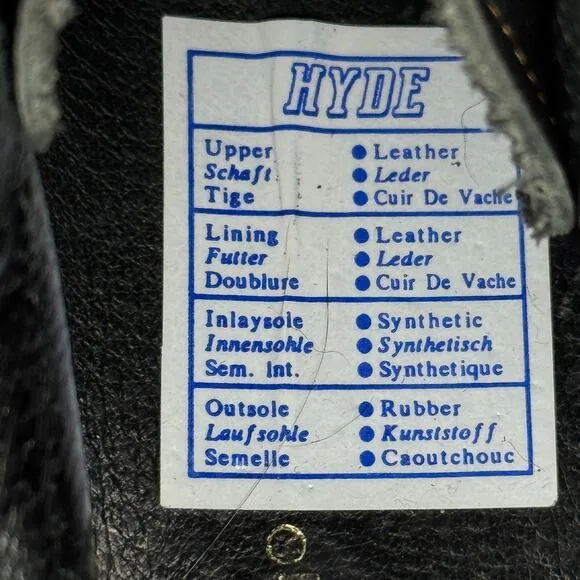 VTG Y2K HYDE Shoes Mens Size 11 Black Leather Laced Bowling Shoes Grunge Goth