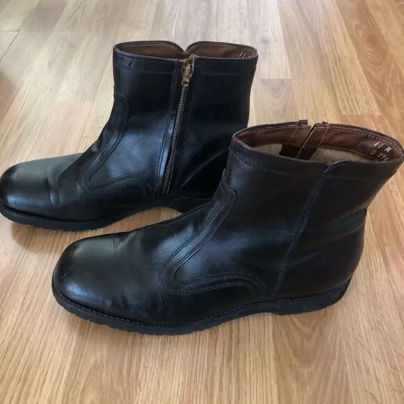 Walk-Over Dark Brown Leather Ankle Boots w/ Vibram Sole