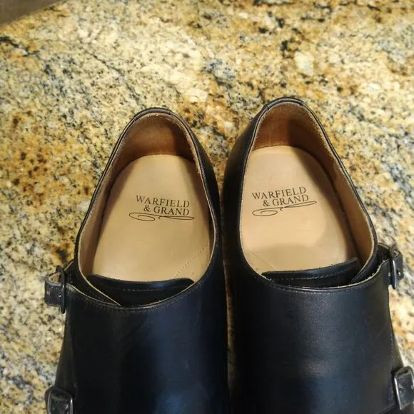 Warfield &amp; Grand Carson Mens Double Monk Strap Dressy Shoes Black Size 10 110950