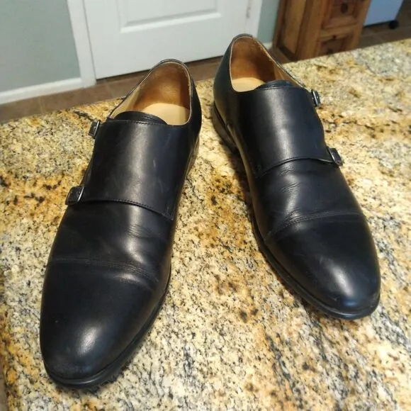 Warfield &amp; Grand Carson Mens Double Monk Strap Dressy Shoes Black Size 10 110950