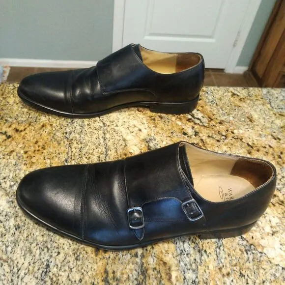 Warfield &amp; Grand Carson Mens Double Monk Strap Dressy Shoes Black Size 10 110950