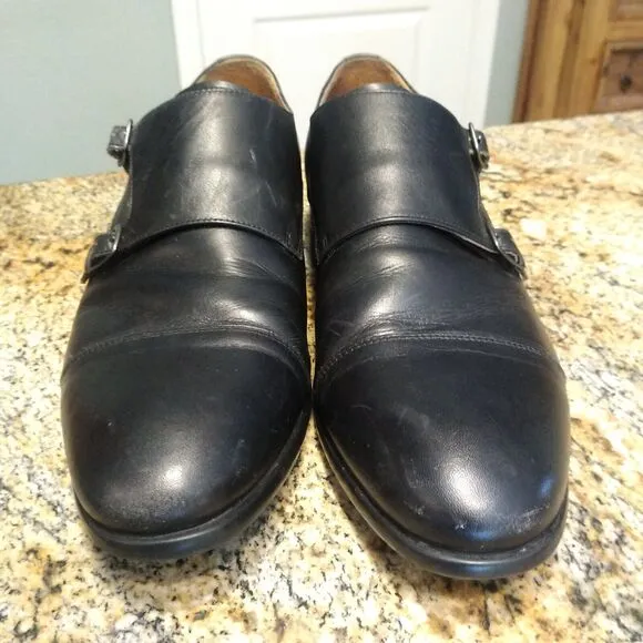 Warfield &amp; Grand Carson Mens Double Monk Strap Dressy Shoes Black Size 10 110950