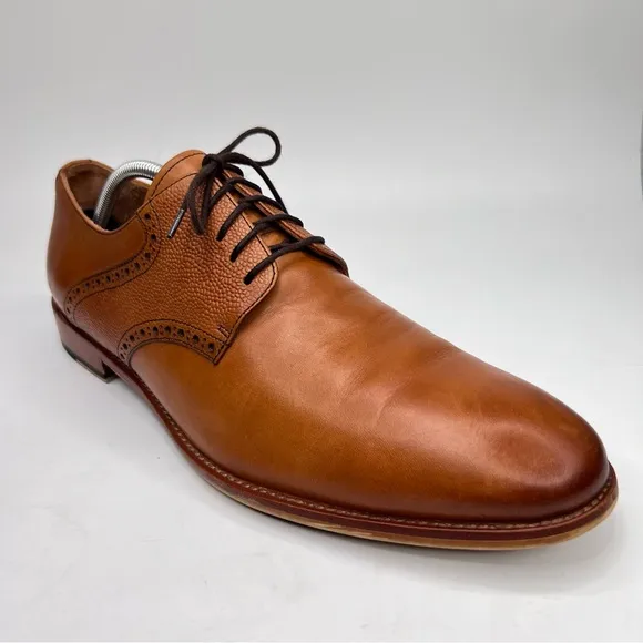 Warfield &amp; Grand Sutton Tan Leather Lace Up Oxford Men’s Dress Shoes Size 12