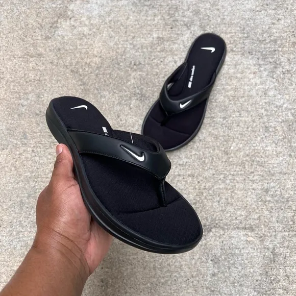 WMNS NIKE ULTRAS COMFORTS 3 THONGS THNG III BLACKS WHITES FOOTBEDS