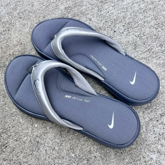 WMNS NIKE ULTRAS COMFORTS 3 THONGS THNG III GREYS SILVERS GRAYS FOOTBEDS