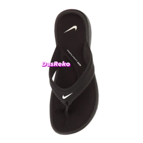 WMNS NIKE ULTRAS COMFORTSTHONGS TRIPLE BLACKS WHITES FOOTBEDS