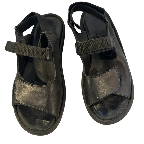 WOLKY JEWEL MINIMALIST SANDAL BLACK SMOOTH SIZE EU 40 US 9