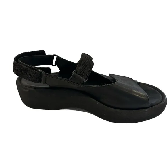 WOLKY JEWEL MINIMALIST SANDAL BLACK SMOOTH SIZE EU 40 US 9