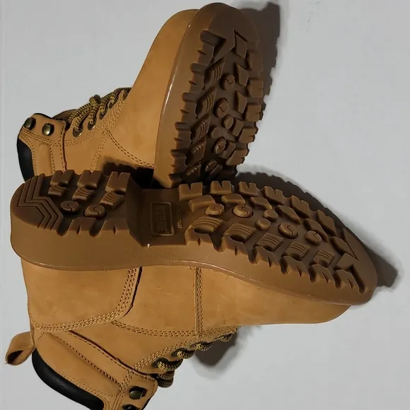 WOLVERINE LEATHER WATERPROOF STEEL TOE MUSTARD LACE-UP FLOORHAND WORK BOOTS 5.5W