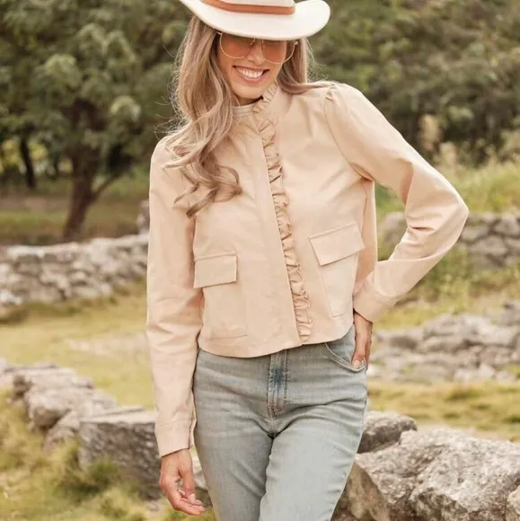 Women Plain Color Minimalist Casual Jacket, Everyday Wear
