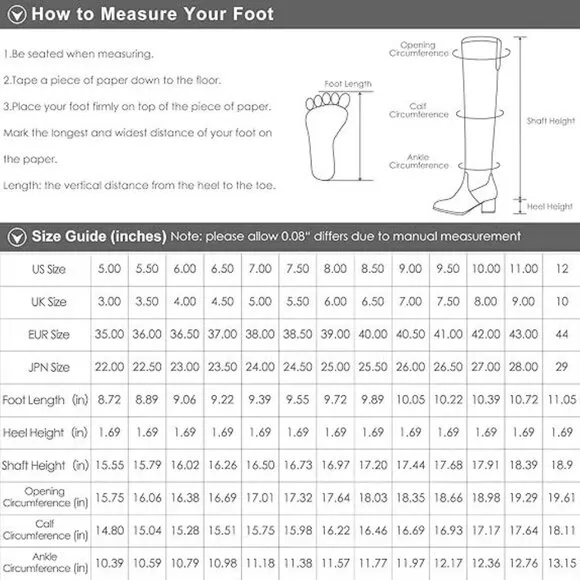 Women Wide Calf Knee High Boots Closed Pointed Toe Wedge High Heel Black Shoes