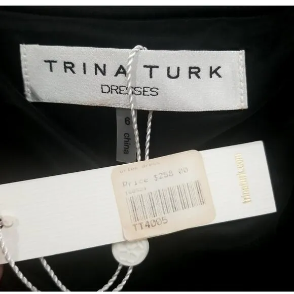 Women’s 6 Trina Turk Black Sleeveless LBD w/ Lacy Slip NWT $258 Dress