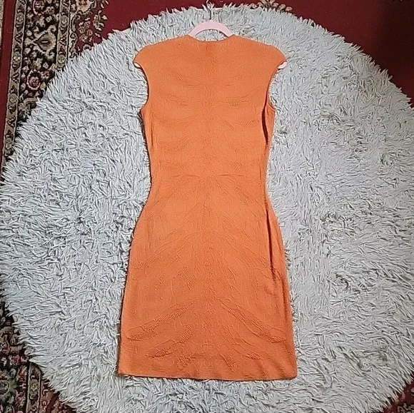 Womens Alexander McQueen Dress Orange Embroidery Designer Luxury Chic