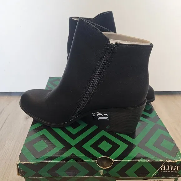 Women's A.N.A Otis Ankle Boots Bootie Black 7.5 Boots