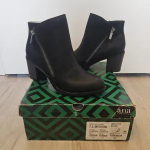 Women's A.N.A Otis Ankle Boots Bootie Black 7.5 Boots