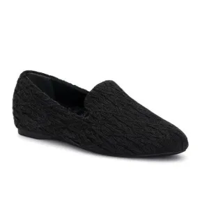 Women's Birdies Faux Fur Lined Starling Cable Knit Shoes Slippers Size 6.5 Black