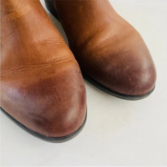 Womens Brown Leather Ankle Boots Sz 11