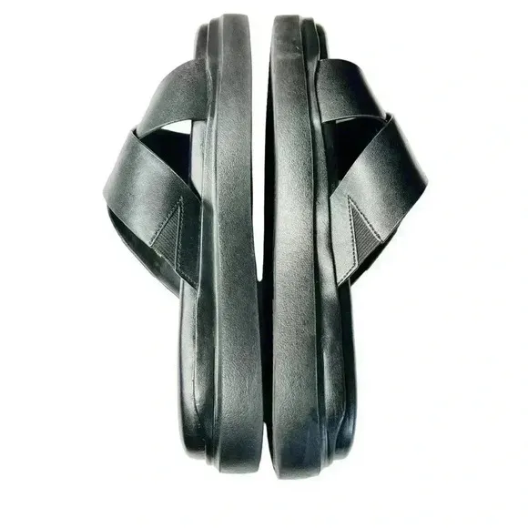 WOMEN’S COLE HAAN BLACK LEATHER SLIDE SANDALS SIZE 8 VERY GOOD QUALITY LEATHER