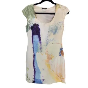 Women's Mini Dress Colorful Abstract Art Print Size 8 Party Luxury Classy
