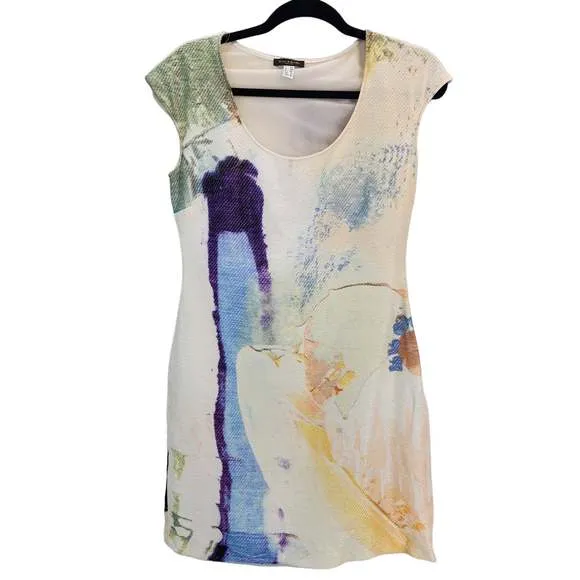 Women's Mini Dress Colorful Abstract Art Print Size 8 Party Luxury Classy
