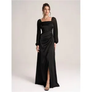 Women's Minimalist And Fashionable Long Sleeve Cocktail Dress
