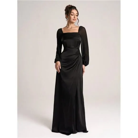 Women's Minimalist And Fashionable Long Sleeve Cocktail Dress